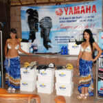 Yamaha Mexico with Corona girls in their display booth