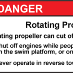 Suggestions for ABYC helm boat propeller warning