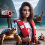 Life jacket image with sea turtles for Propeller Safety.