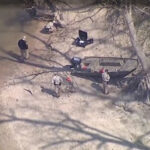 Meinert's boat as found on shore clipped from a Fox 4 image