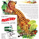 Mercury / Kiekhaefer Corporation outboard ad featuring a tiger in 1955