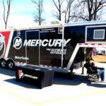 Mercury Marine fishing tournament support trailer at Bassmaster Classic 2016 on Grand Lake.