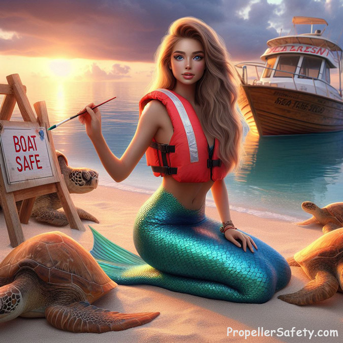 Mermaid wearing a life jacket for National Wear Your Life Jacket to Work day.
