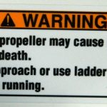 Propeller Warning Decal with rounded edges