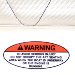 Rear facing seat warning at 2013 Tulsa Boat Show - elliptical