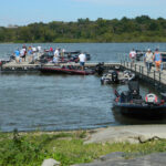 Returning for weigh in, Nichols Marine Tournament Series Championship, Grand Lake, September 2015.